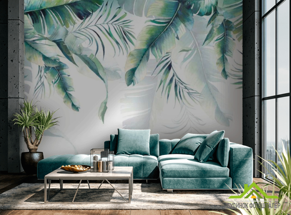 выбрать Фотообои Тропические листья с потолка Каталог фотообоев на стену