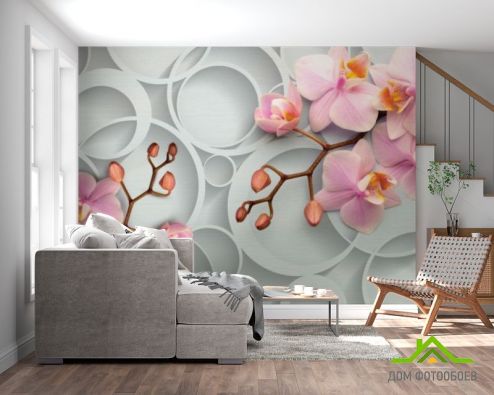 выбрать Фотошпалери Рожеві орхідеї Фотошпалери 3D фотошпалери : фото  на стіну
