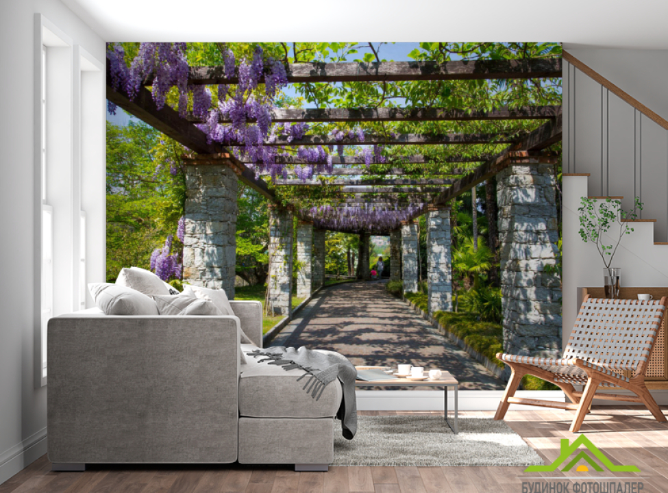 выбрать Фотошпалери Арка з гліцинією Каталог фотошпалер на стіну