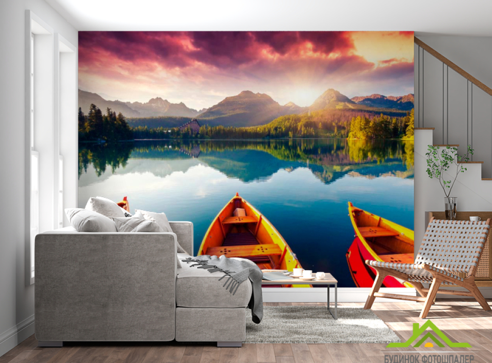 выбрать Фотошпалери Три човни, вода Каталог фотошпалер на стіну