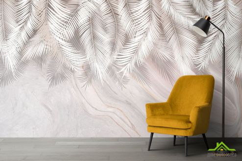 выбрать Фотообои Листья в серых оттенках Фотообои Дизайнерские листья на стену