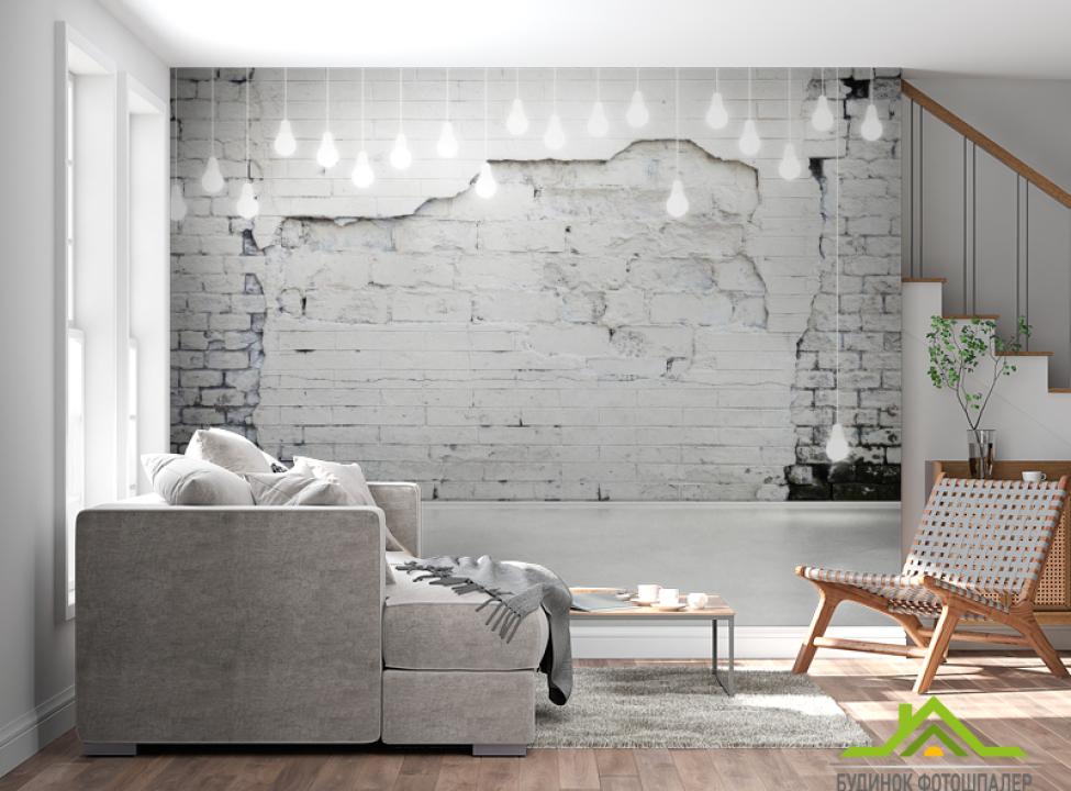 выбрать Фотообои Белая стена с лампочками Каталог фотообоев на стену