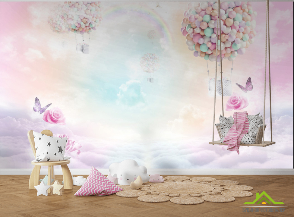 выбрать ФотообоиВоздушные кульки Фотошпалери Little kids на стіну