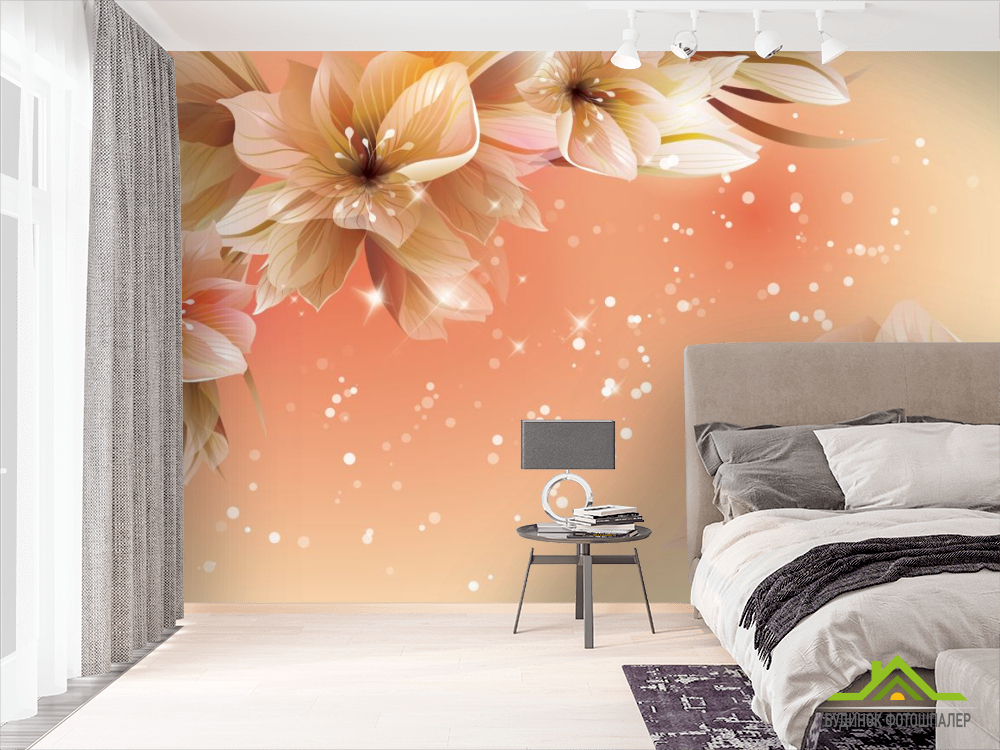 Фотообои 3D волшебные цветы