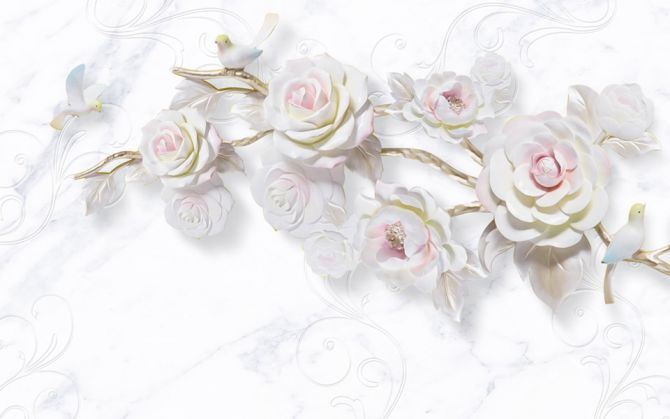 Фотошпалери Гілка керамічної троянди
