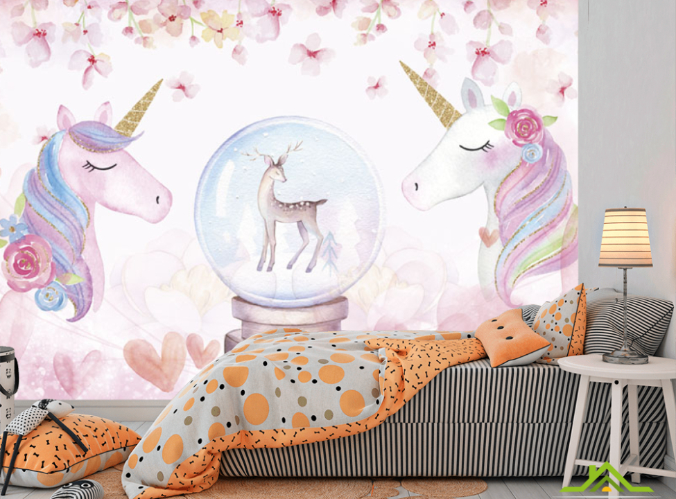 выбрать Фотошпалери Рожеві єдинороги Фотошпалери Little kids на стіну