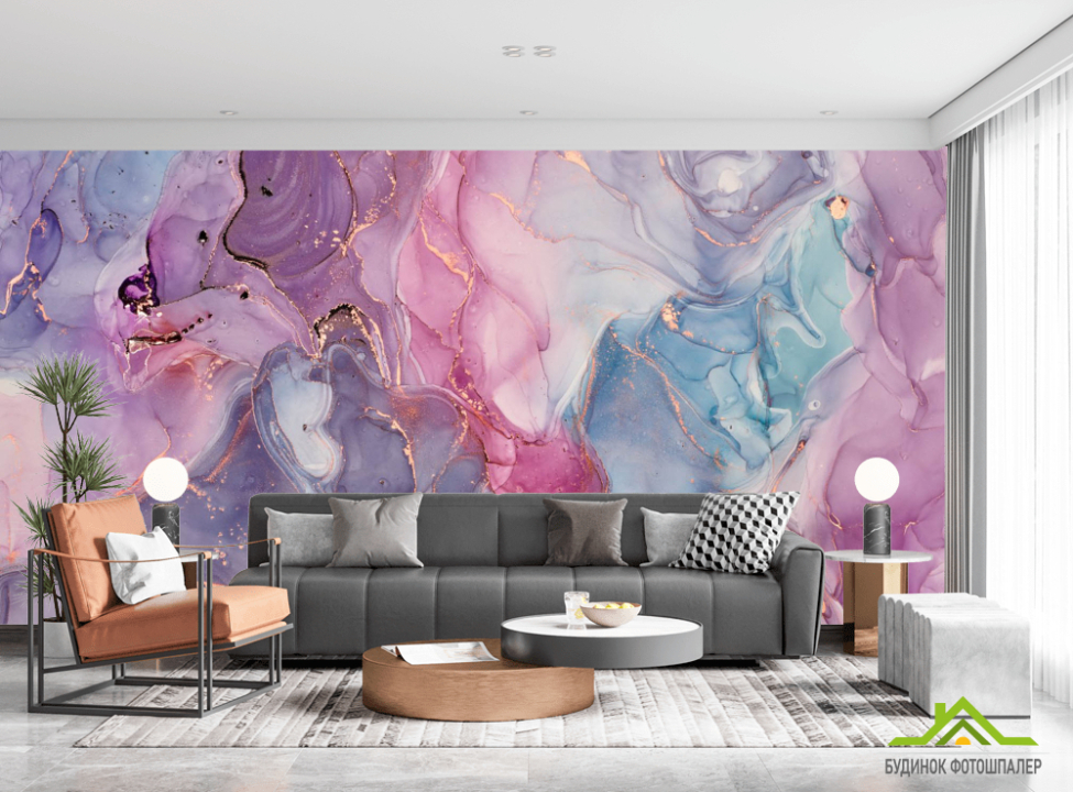 выбрать Фотообои Фиолетовый Fluid art Каталог фотообоев на стену