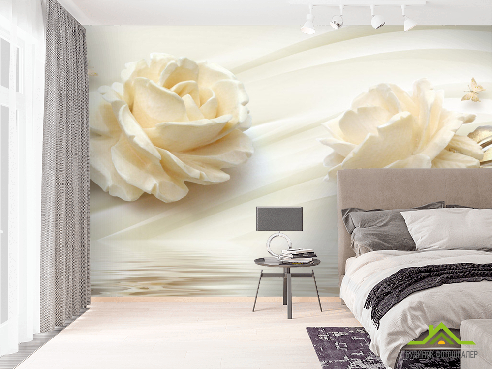 Фотошпалери Дві великих керамічних троянди