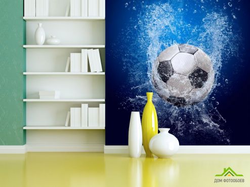 выбрать Фотообои Мяч в воде Фотообои Фотообои Спорт: фото, синий  на стену