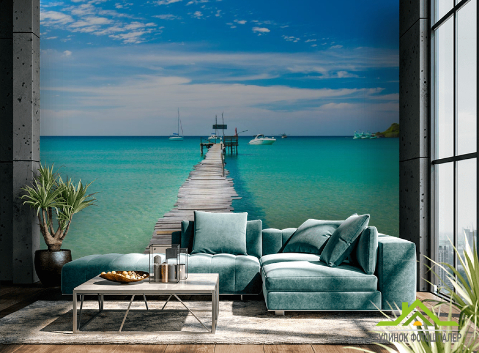 выбрать Фотошпалери Дерев'яний пірс в море Каталог фотошпалер на стіну