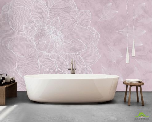 выбрать Фотообои Розовый векторный цветок Фотообои в ванную на стену