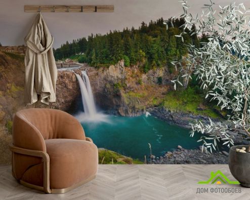 выбрать Фотообои водопад в горах в лесу Фотообои Природа на стену