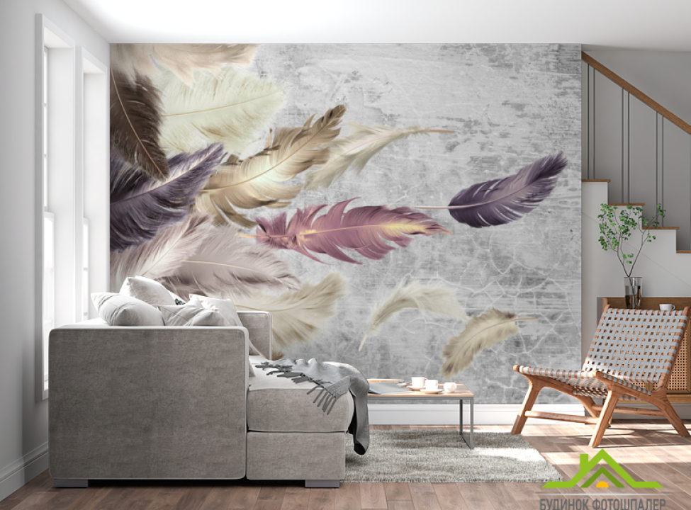 выбрать Фотообои Фиолетовые перья Каталог фотообоев на стену