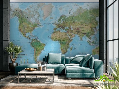 выбрать Фотошпалери Вся карта світу Фотошпалери карта Світу на стіну