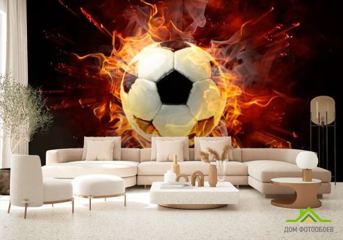 выбрать Фотообои Мяч в огне Фотообои Спорт на стену