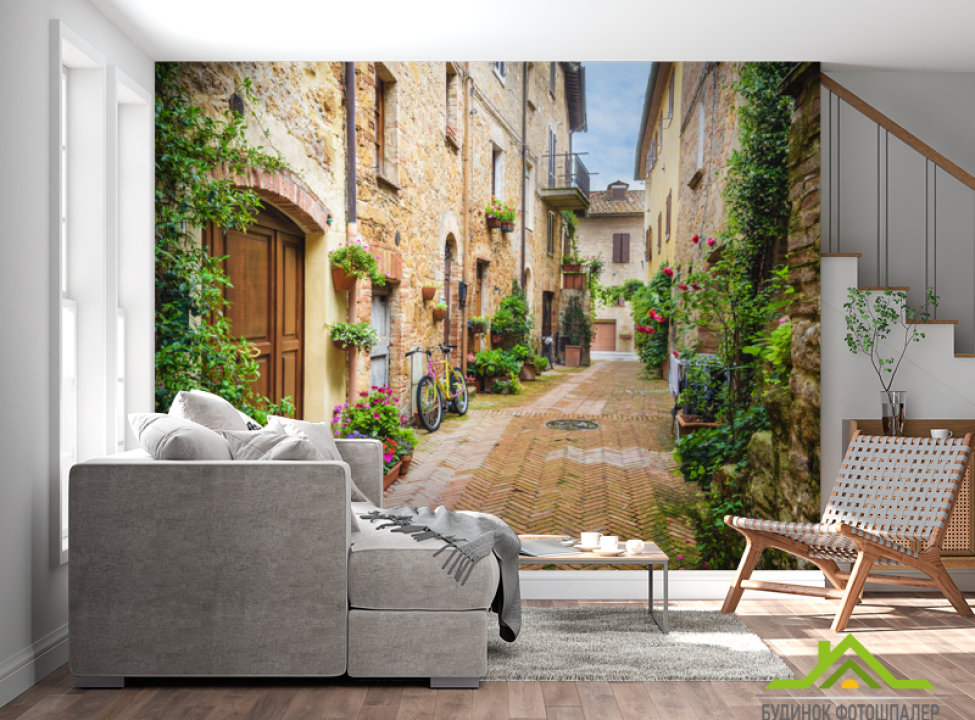 выбрать Фотообои Перспективная улочка Каталог фотообоев на стену