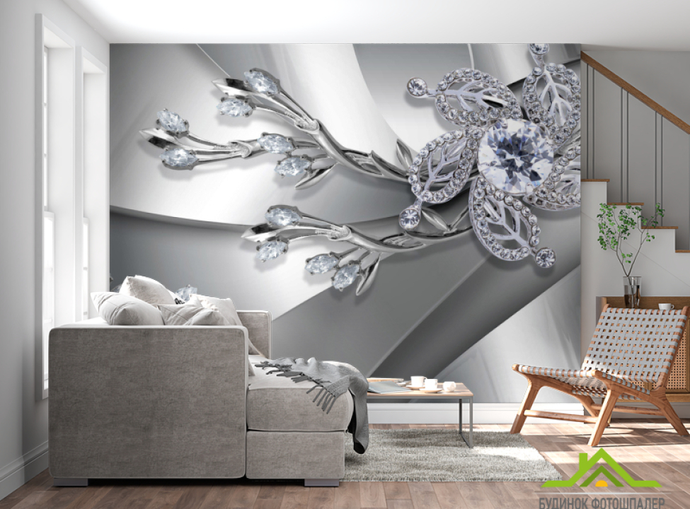 выбрать Фотошпалери Срібна брошка Каталог фотошпалер на стіну