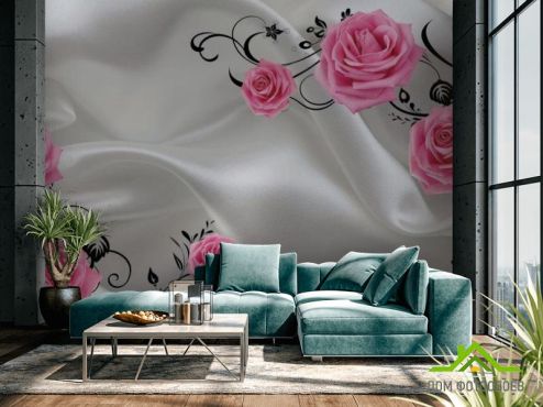 выбрать Фотообои Цветы, стена Фотообои 3D фотообои: рисунок  на стену