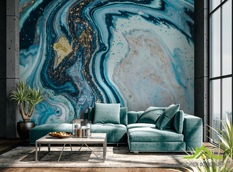 выбрать Фотообои Fluid Art голубой Каталог фотообоев на стену