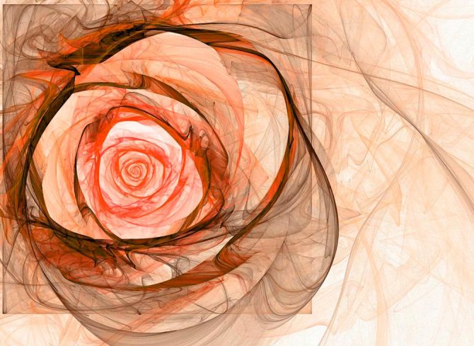 Фотошпалери Бежева стилізована троянда