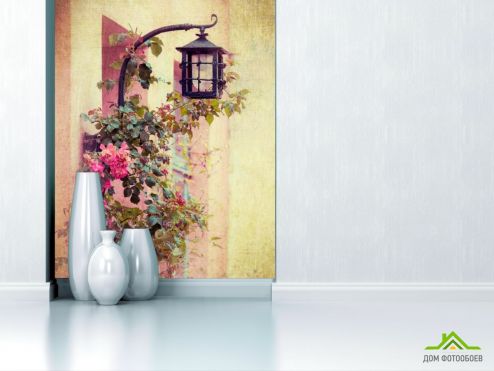 выбрать Фотошпалери Ліхтар і квіти  на стіну