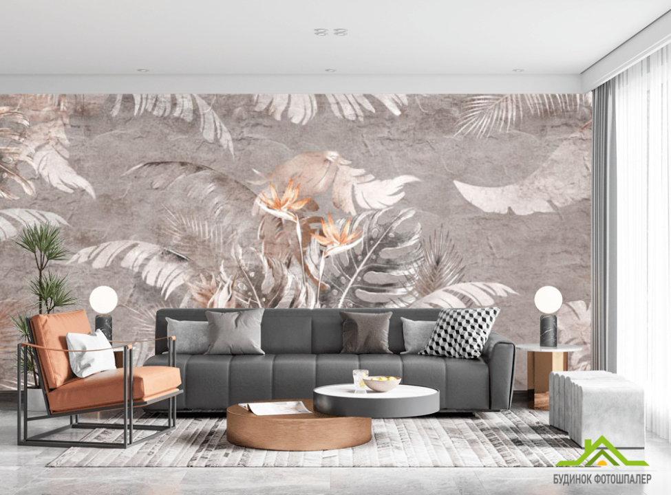 выбрать Фотошпалери Тропічні листя коричневі Каталог фотошпалер на стіну