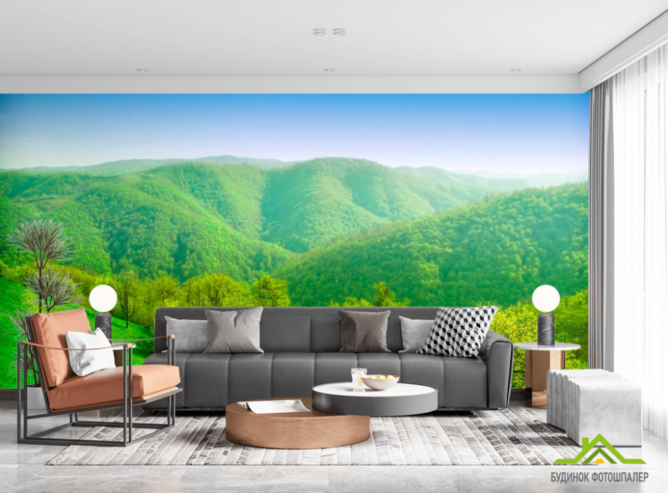 выбрать Фотошпалери Килим в горах Фотошпалери ліс на стіну