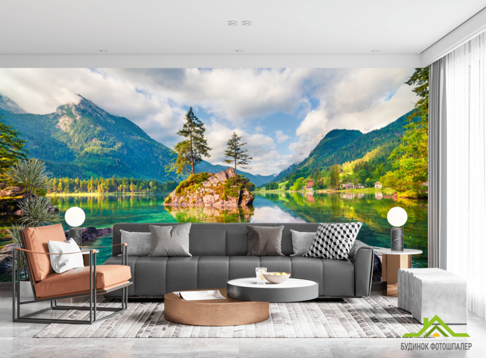 выбрать Фотошпалери Озеро в горах Каталог фотошпалер на стіну