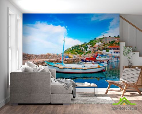 выбрать Фотообои Лодки на Греческих островах Фотообои Греция на стену