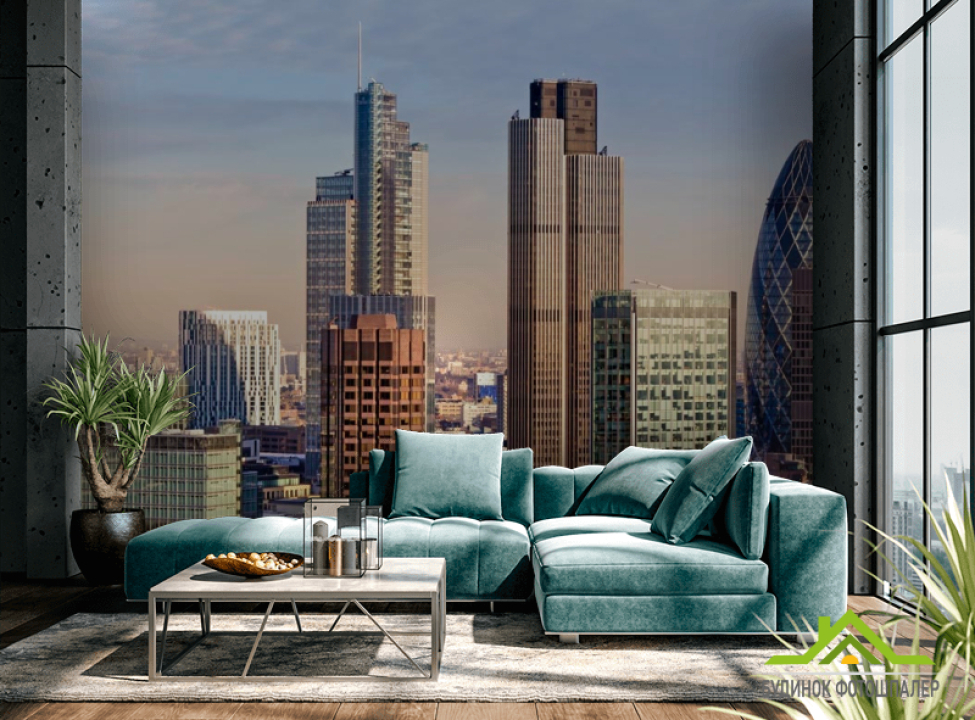 выбрать Фотообои Стеклянные высотки Фотообои Современный город на стену