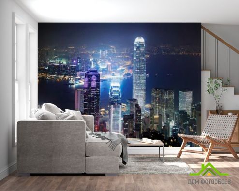 выбрать Фотообои Вид сверху, Гонконг Фотообои Город на стену