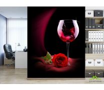 Фотообои красное вино и роза