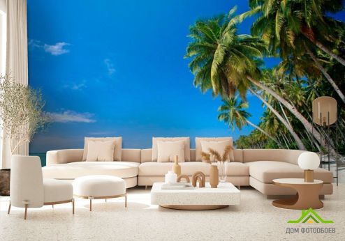 выбрать Фотообои Солнце, пальмы, пляж Фотообои Фотообои Море: горизонталная, горизонтальная ориентация на стену