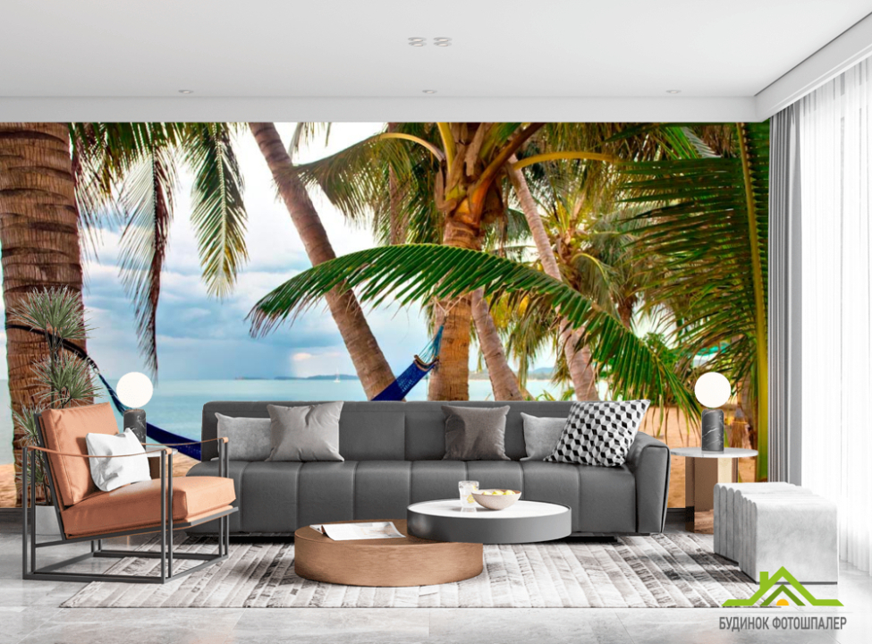 выбрать Фотошпалери Гамак серед палем Каталог фотошпалер на стіну