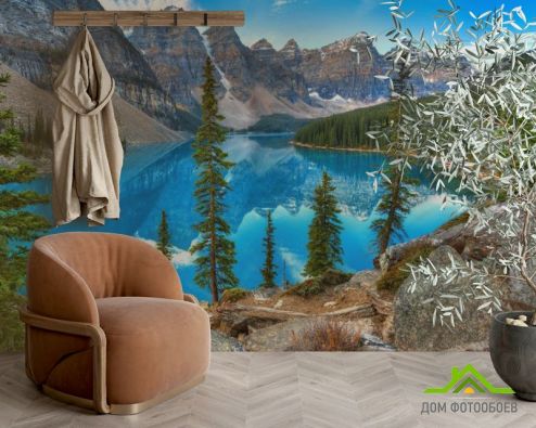 выбрать Фотообои кристальное озеро в горах Фотообои Фотообои Природа: горизонталная, горизонтальная ориентация на стену