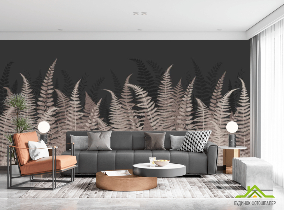 выбрать Фотошпалери листя папороті коричневі Каталог фотошпалер на стіну