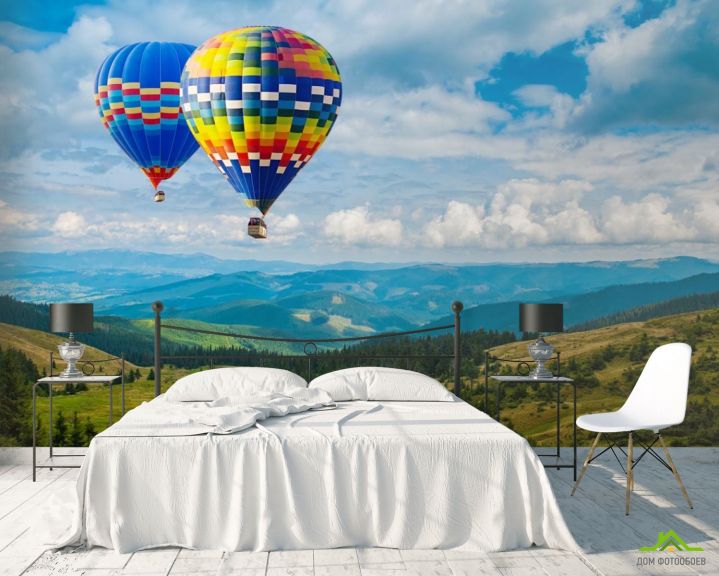 Фотообои воздушные шары в горах