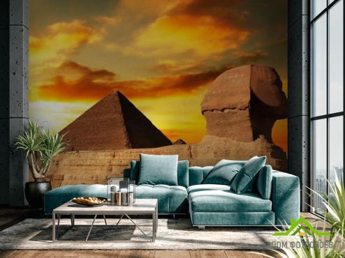 выбрать Фотообои Египетские пирамиды Желтые фотообои на стену
