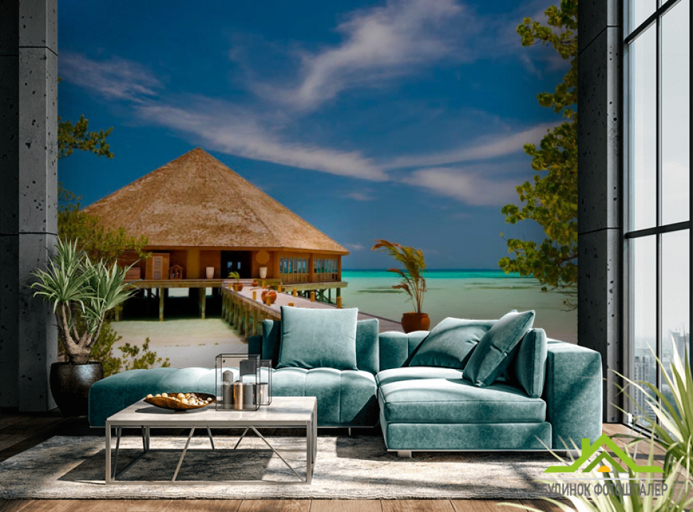 выбрать Фотообои Бунгало на Мальдивах Фотообои Море на стену
