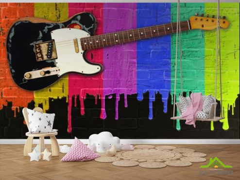 выбрать Фотообои Принт с гитарой Фотообои в детскую на стену