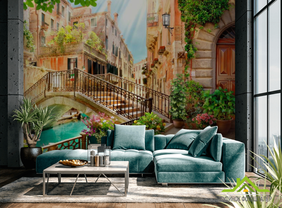 выбрать Фотошпалери Міст, будинок, квіти Каталог фотошпалер на стіну