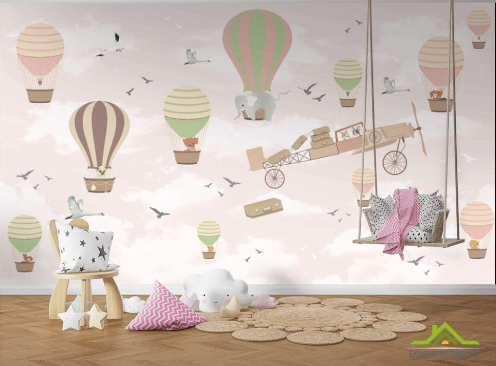 выбрать Фотошпалери Повітряні кульки для дівчинки Фотошпалери Little kids на стіну