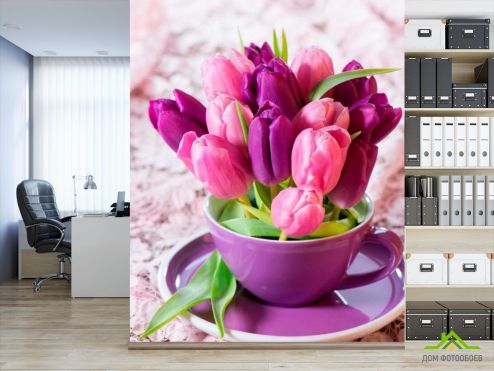 выбрать Фотообои Тюльпаны Фотообои Фотообои Цветы: фото, розовый  на стену