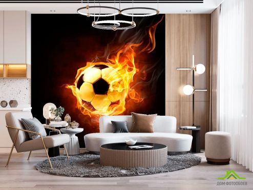 выбрать Фотообои Огненный мяч Фотообои Фотообои Спорт: фото  на стену