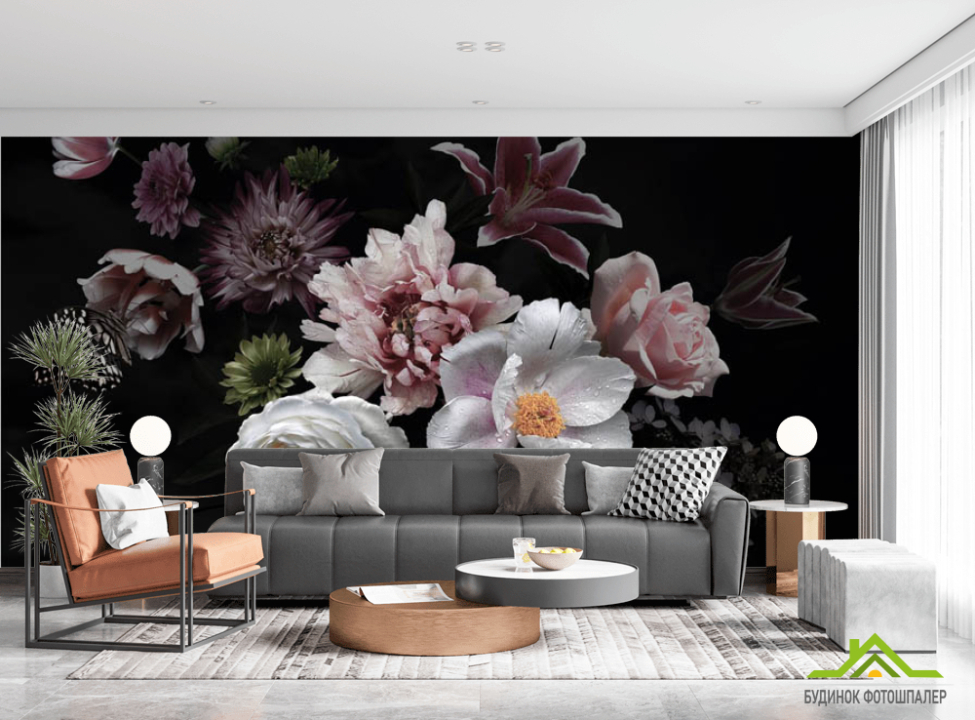 выбрать Фотошпалери мікс кольорів Фотошпалери Квіти на стіну