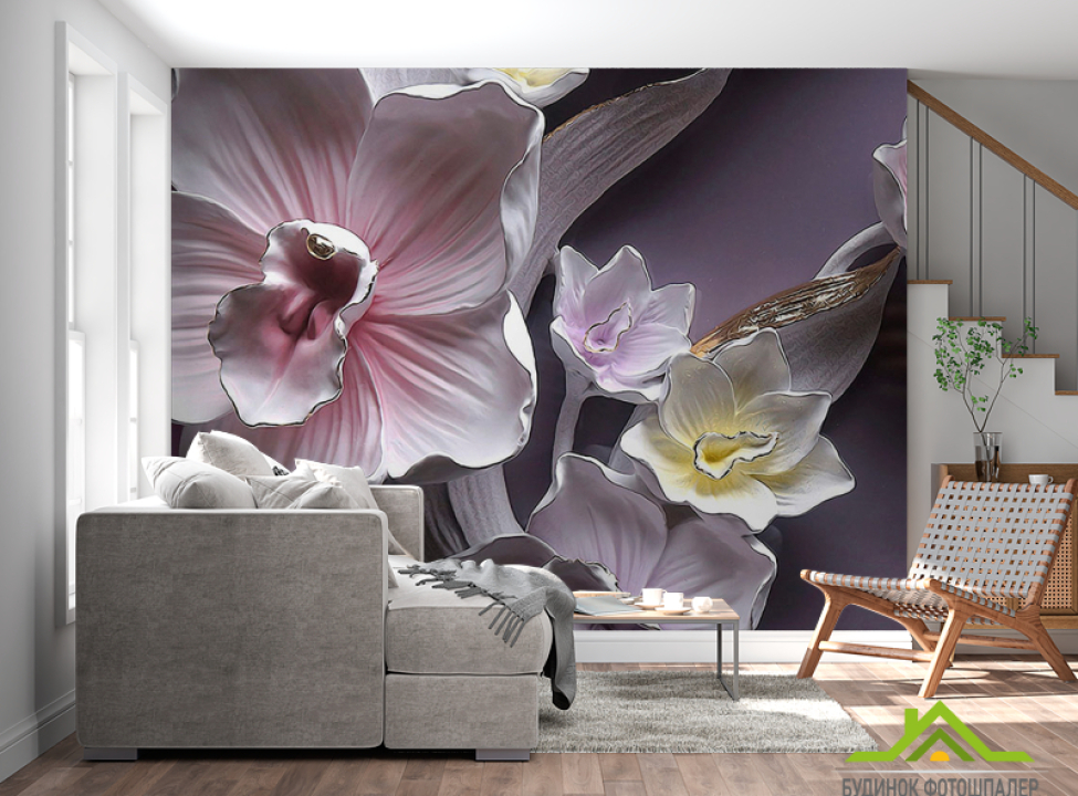 выбрать Фотообои Фарфоровые цветы Каталог фотообоев на стену