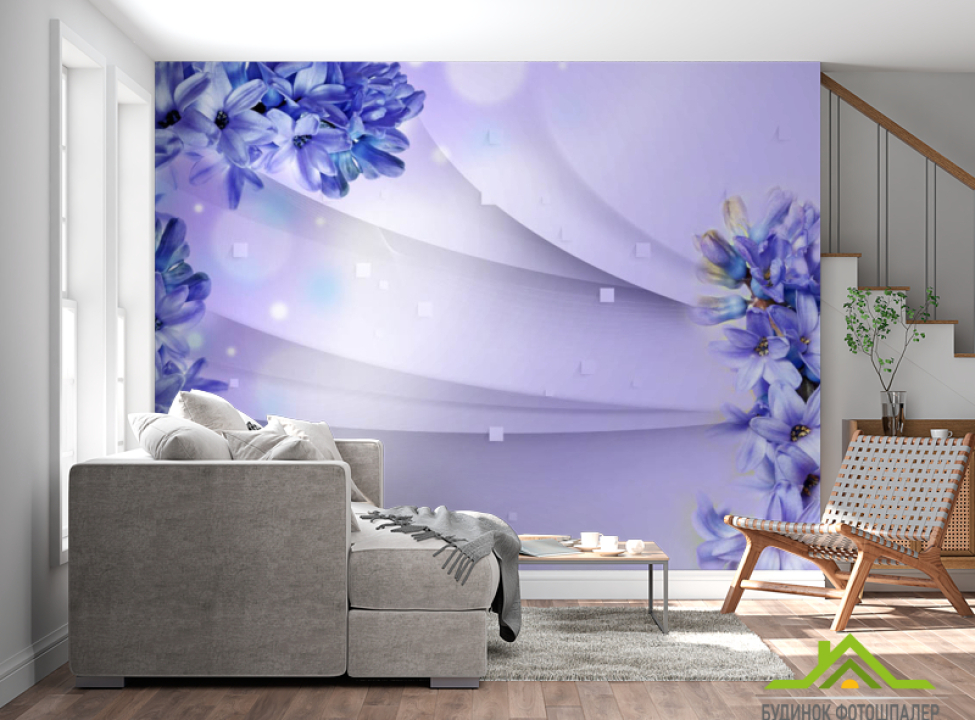 выбрать Фотошпалери фіолетові гіацинти 3д Каталог фотошпалер на стіну