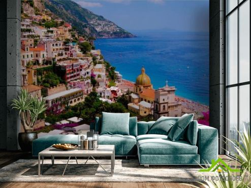 выбрать Фотообои Италия, побережье Фотообои, цвет: «разноцветный, горизонталная, горизонтальная» на стену