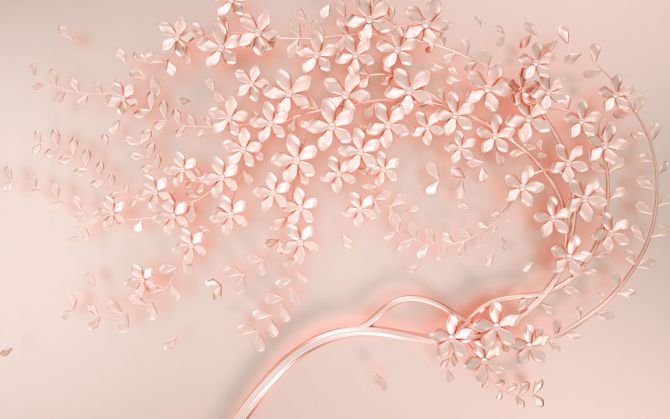 Фотообои Розовое перламутровое дерево