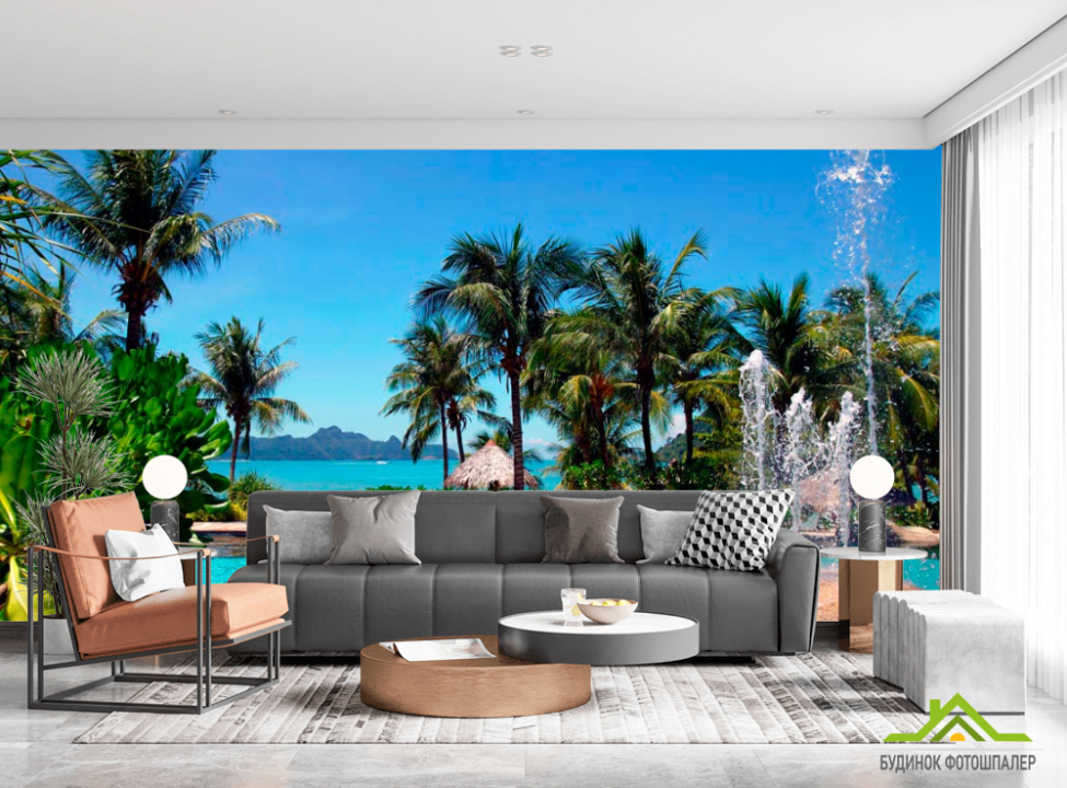 выбрать Фотошпалери Морська затока, пальми Каталог фотошпалер на стіну